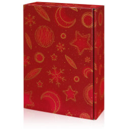 Präsentkarton 3er - Christmas Rot - für 3 Flaschen bis ca. 360 mm