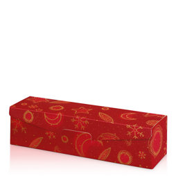 Präsentkarton 1er - Christmas Rot, liegend - für 1 Flasche bis ca. 380 mm